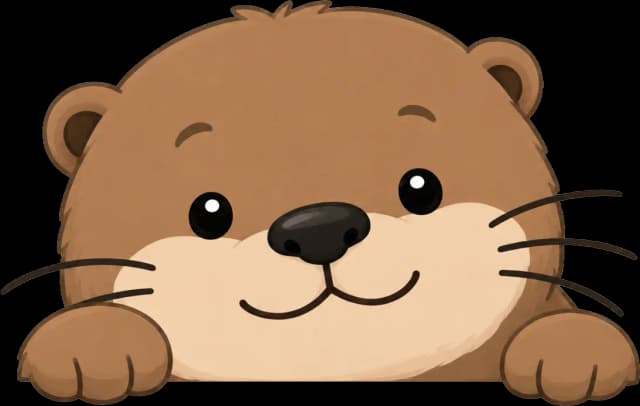 Otter mascot peeking over the dashboard preview